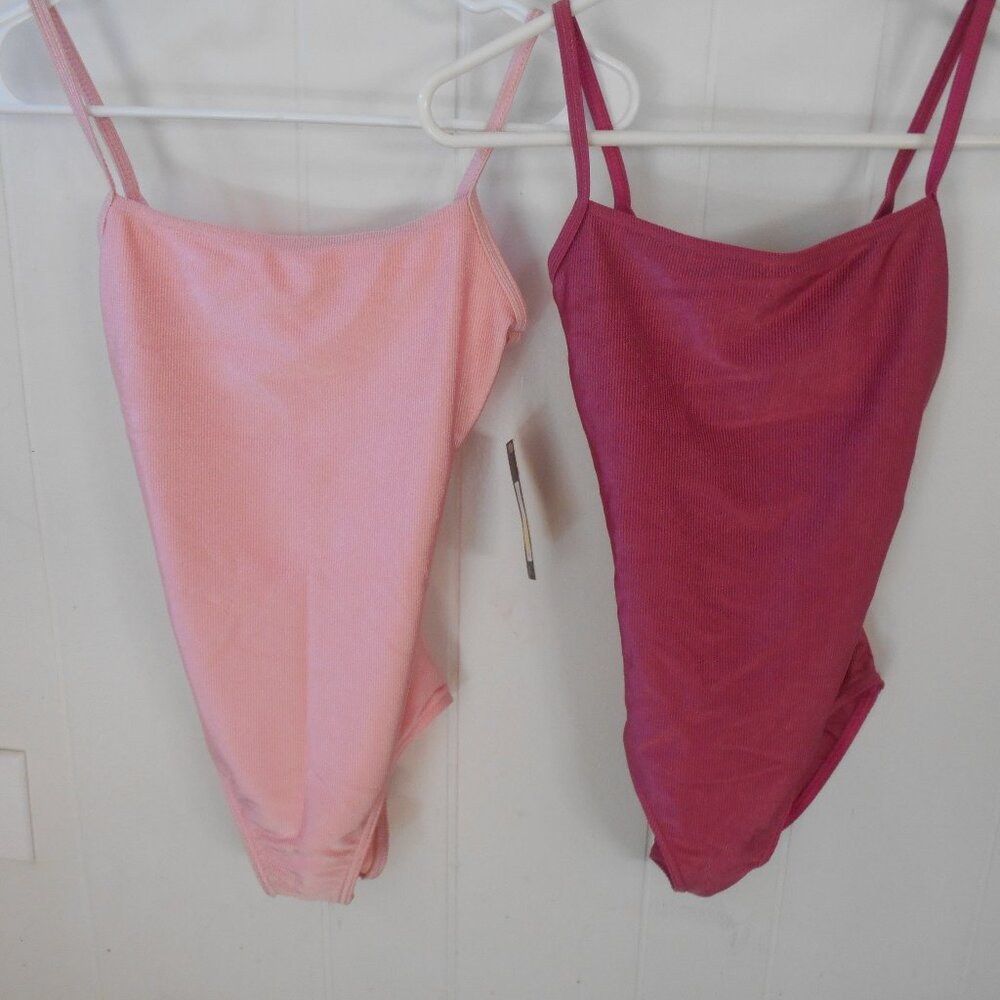 Harmonie Pink Ribbed  Cami Leotard- Small or Large Adult-NWT